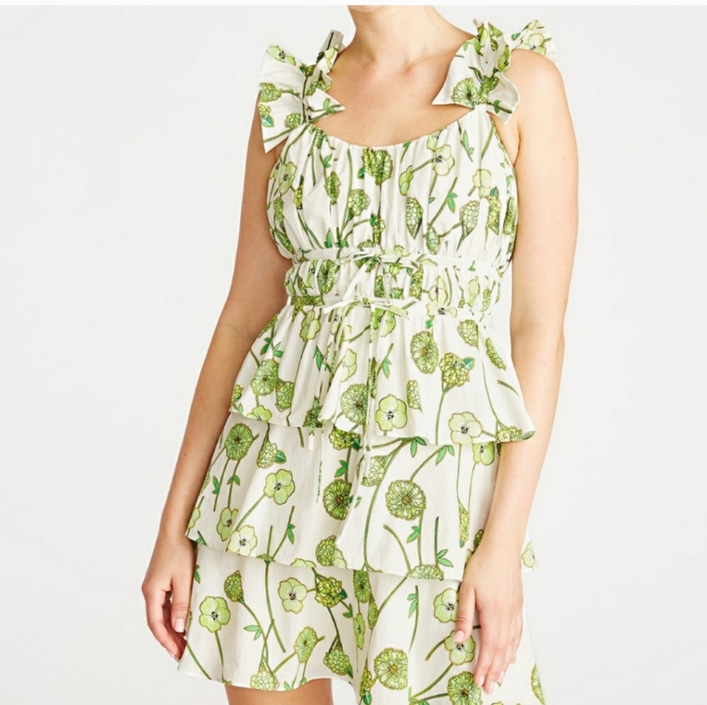 Nwt Amur dress size 2 white with green
